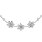 0.92 Carat Floral Diamond Necklace 14K - White Gold
