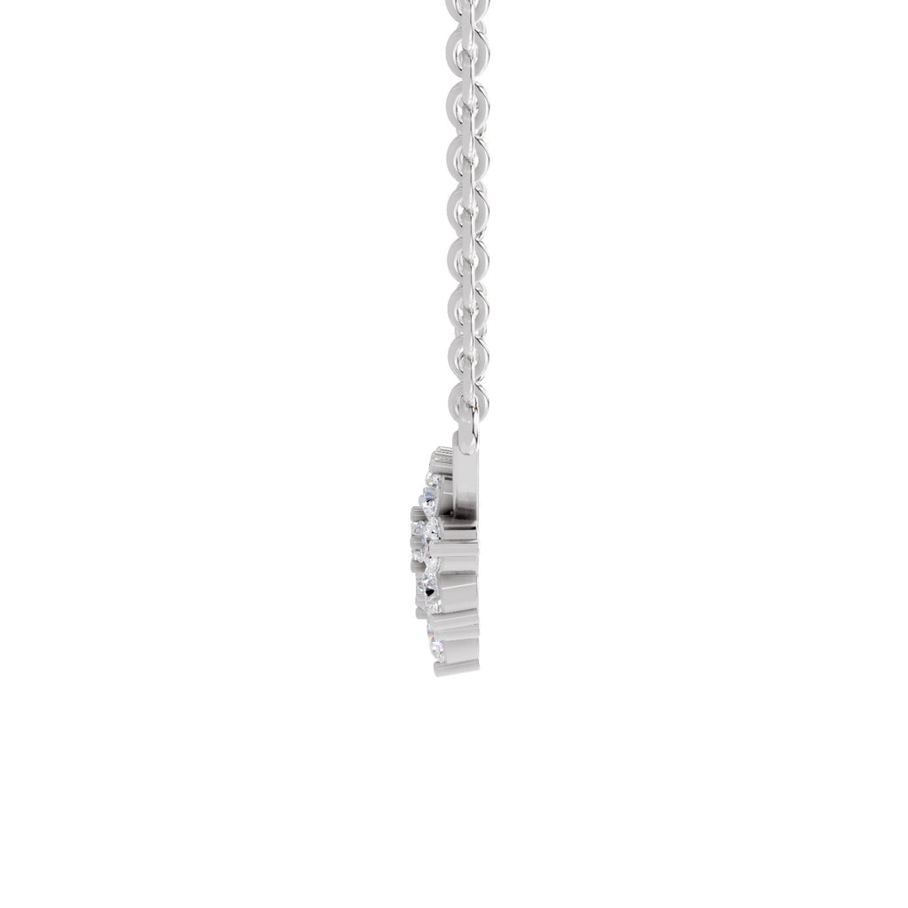 0.92 Carat Floral Diamond Necklace 14K - White Gold