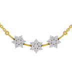0.92 Carat Floral Diamond Necklace 14K
