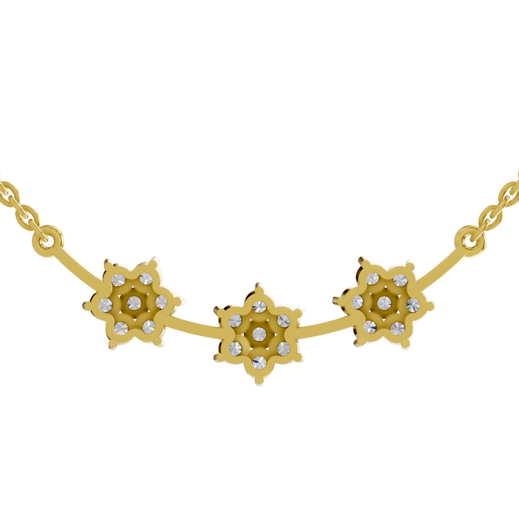 0.92 Carat Floral Diamond Necklace 14K