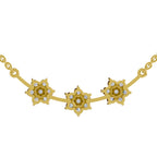 0.92 Carat Floral Diamond Necklace 14K
