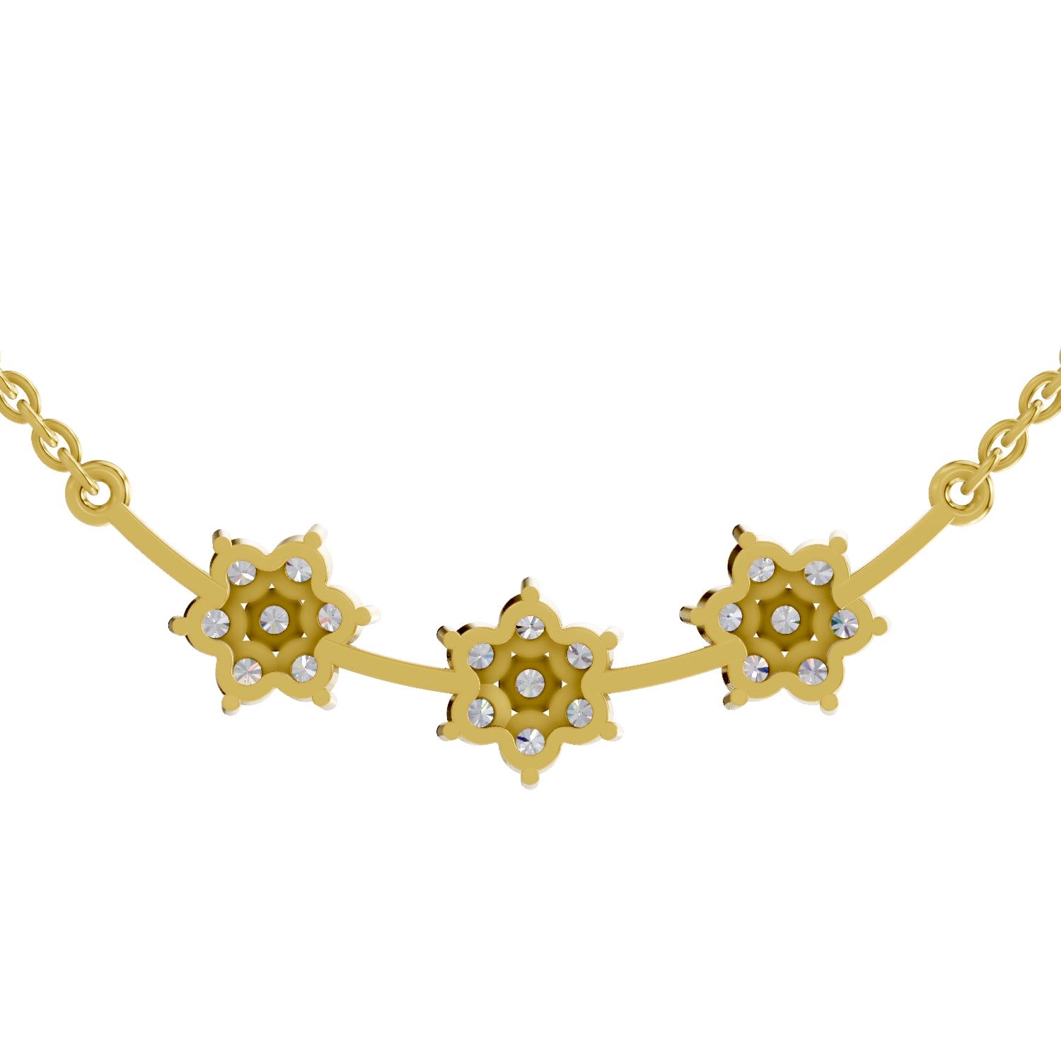 0.92 Carat Floral Diamond Necklace 14K