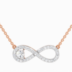 1.2 Carat Round Infinity Pendant Necklace 14K - Rose Gold