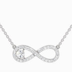 1.2 Carat Round Infinity Pendant Necklace 14K - White Gold