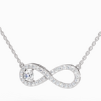 1.2 Carat Round Infinity Pendant Necklace 14K - White Gold
