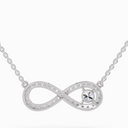 1.2 Carat Round Infinity Pendant Necklace 14K - White Gold