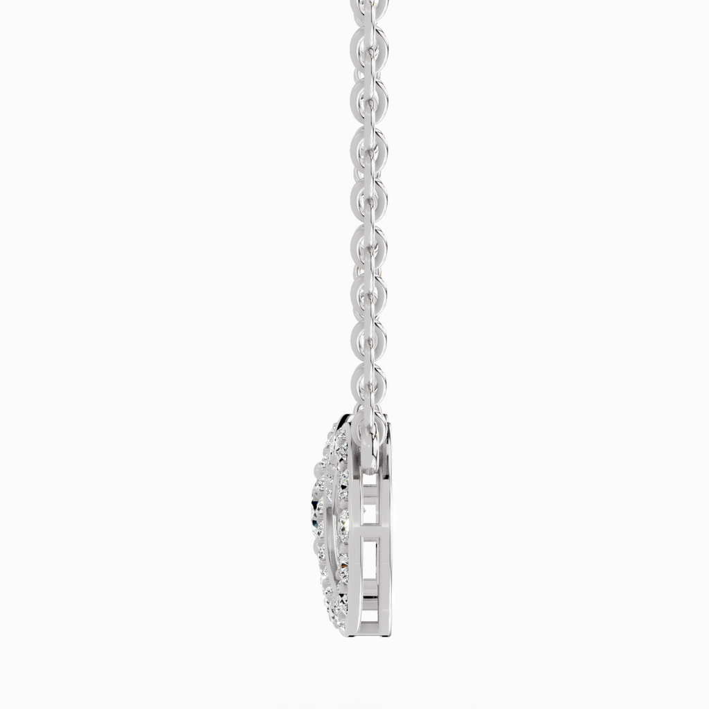 1.2 Carat Round Infinity Pendant Necklace 14K - White Gold