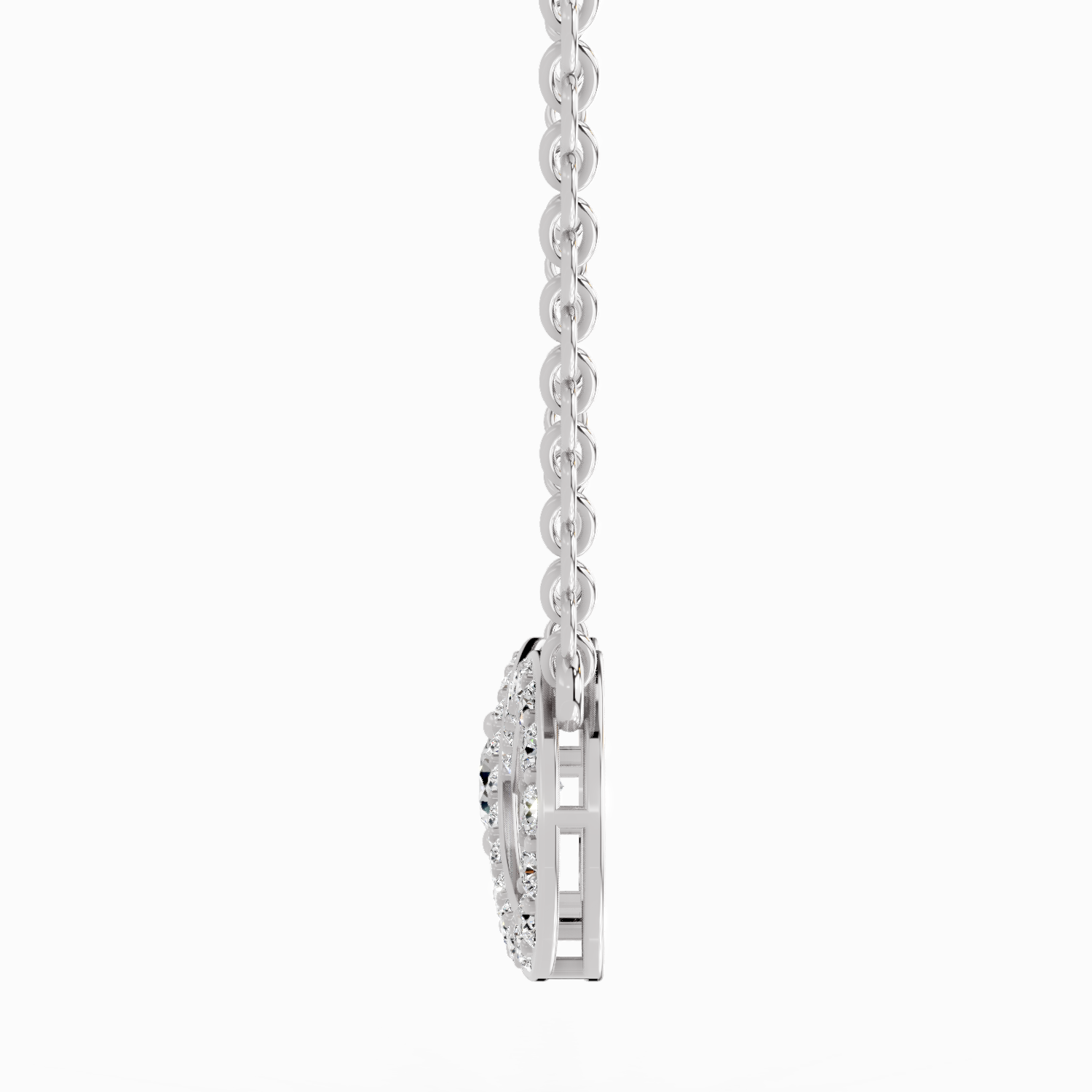 1.2 Carat Round Infinity Pendant Necklace 14K - White Gold