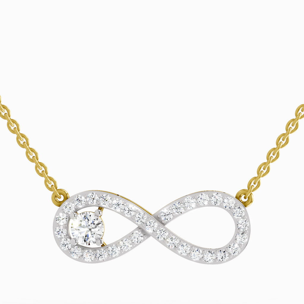 1.2 Carat Round Infinity Pendant Necklace 14K