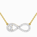 1.2 Carat Round Infinity Pendant Necklace 14K