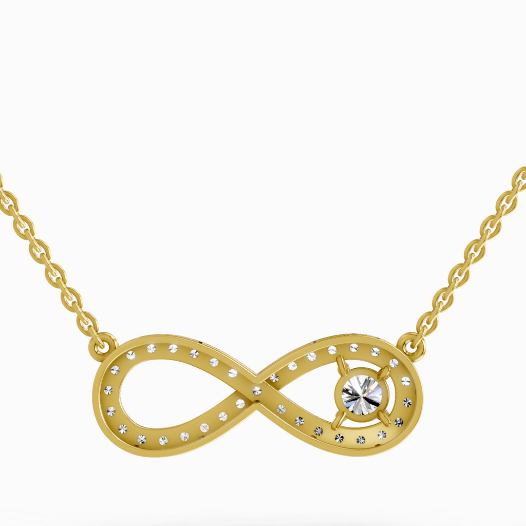 1.2 Carat Round Infinity Pendant Necklace 14K