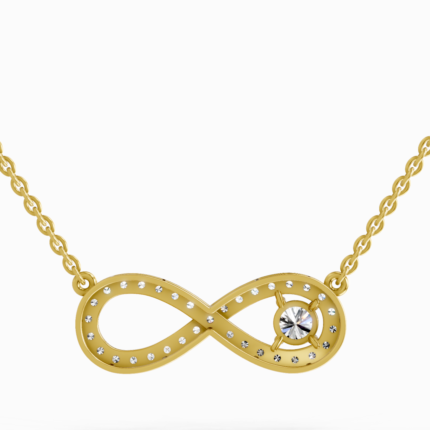 1.2 Carat Round Infinity Pendant Necklace 14K