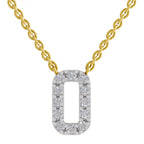 0.53 Carat Round Alphabet O Necklace 14K - Rose Gold