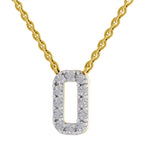 0.53 Carat Round Alphabet O Necklace 14K - Rose Gold