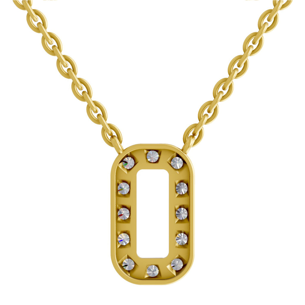 0.53 Carat Round Alphabet O Necklace 14K - Rose Gold