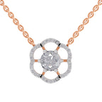 Ethereal Round Floral Diamond Necklace