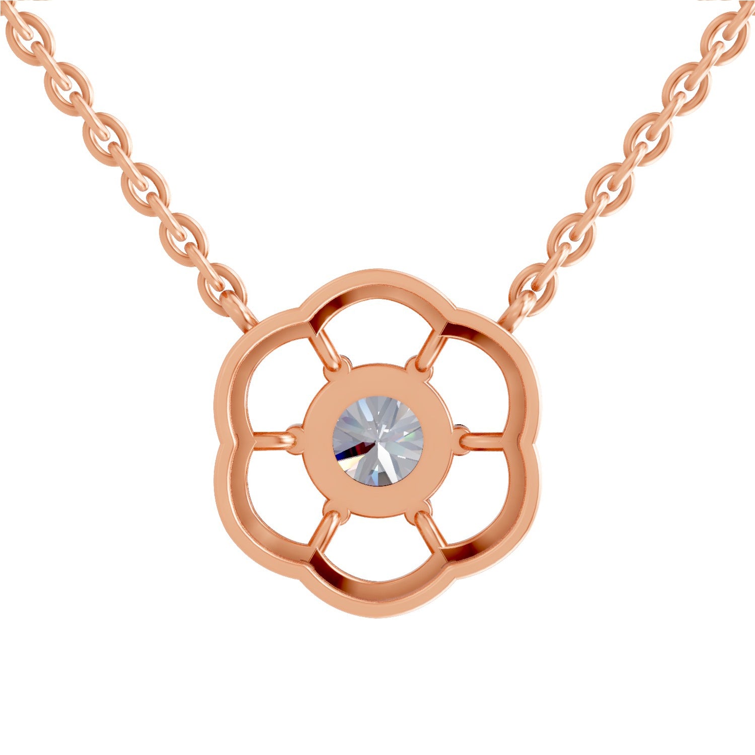Ethereal Round Floral Diamond Necklace