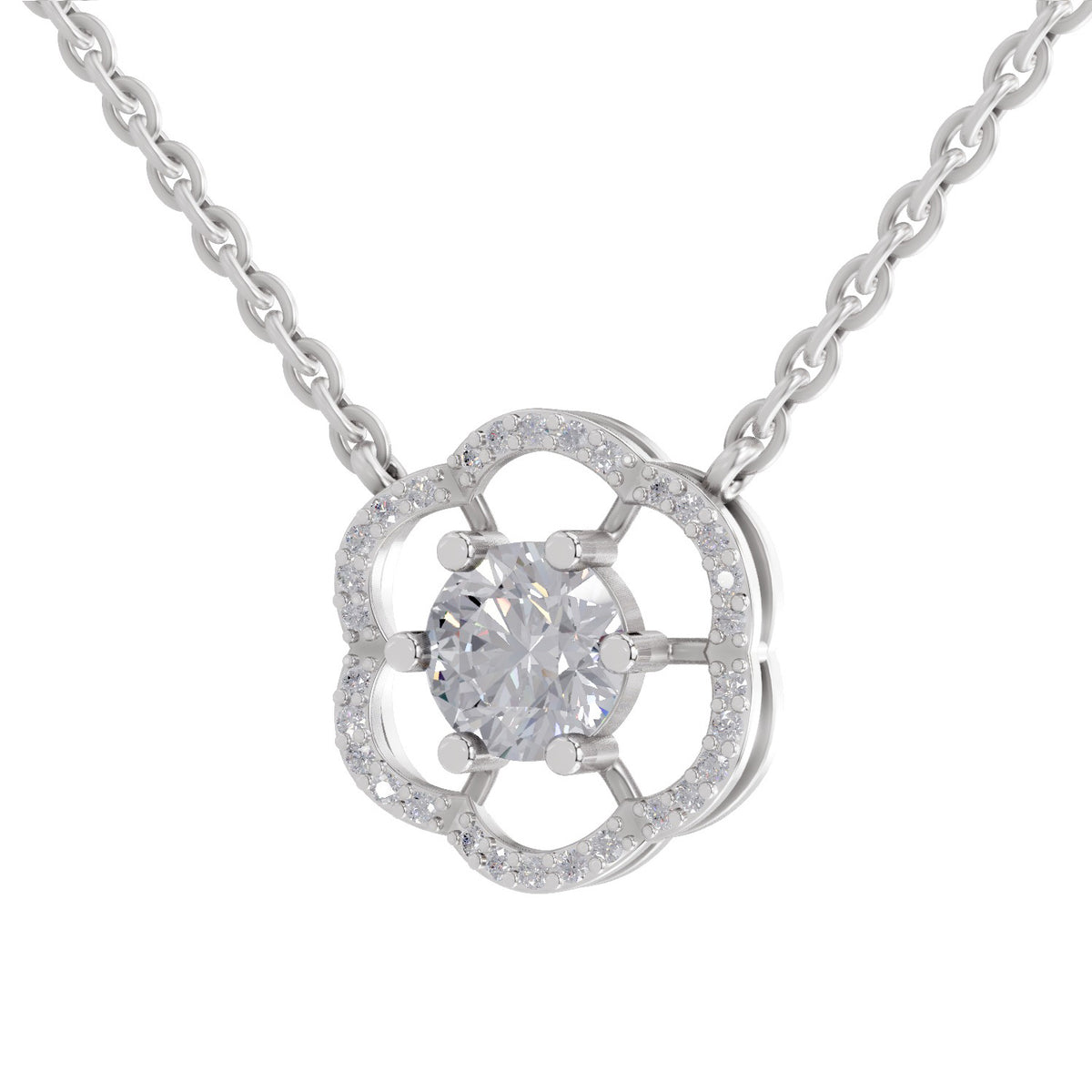 Ethereal Round Floral Diamond Necklace