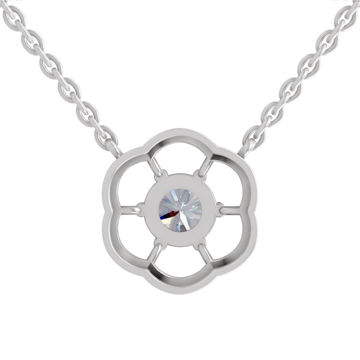 Ethereal Round Floral Diamond Necklace