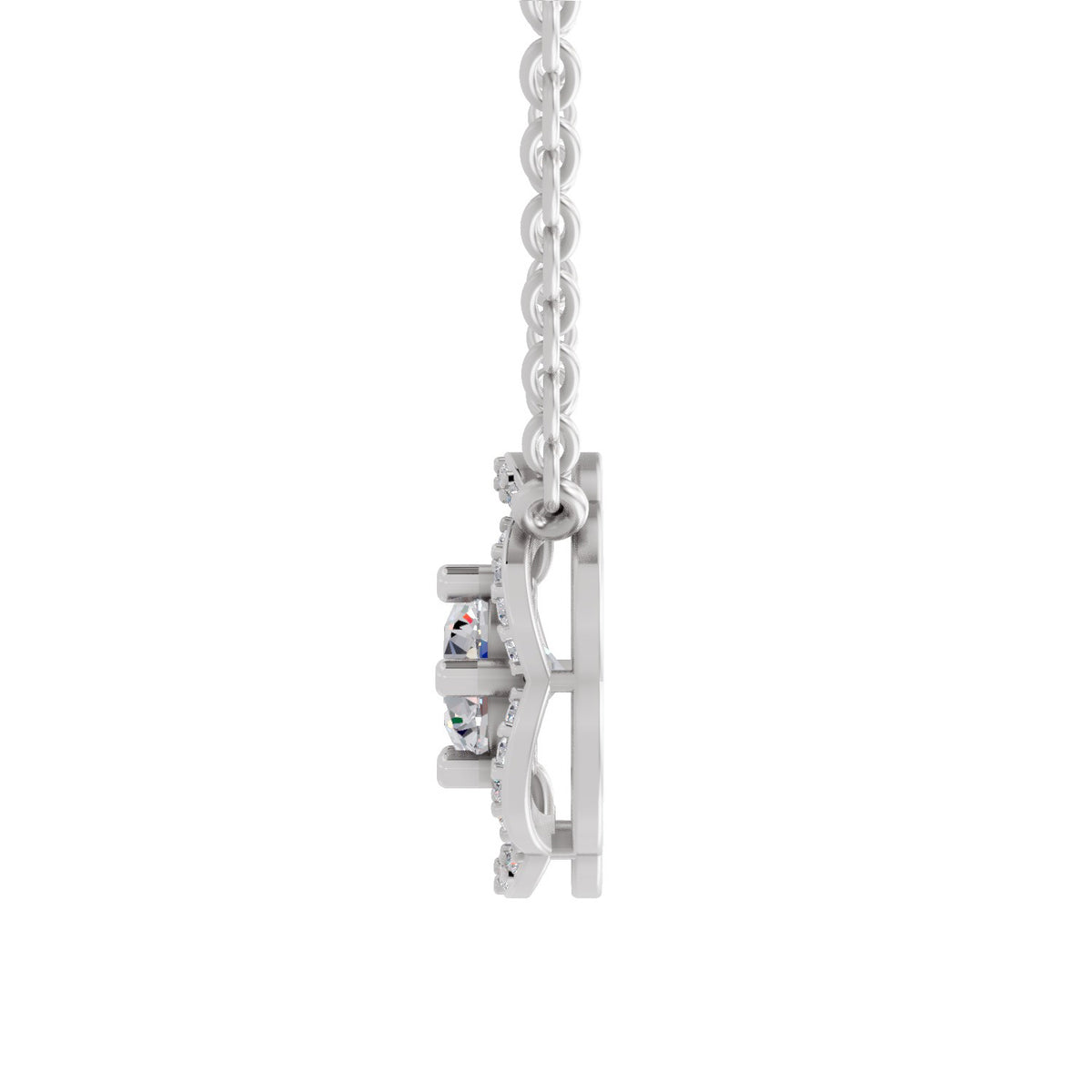 Ethereal Round Floral Diamond Necklace