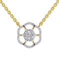 1.15 Carat Round Floral Necklace 14K - Rose Gold