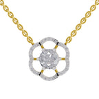 1.15 Carat Round Floral Necklace 14K - Rose Gold