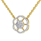 1.15 Carat Round Floral Necklace 14K - Rose Gold
