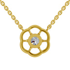 1.15 Carat Round Floral Necklace 14K - Rose Gold