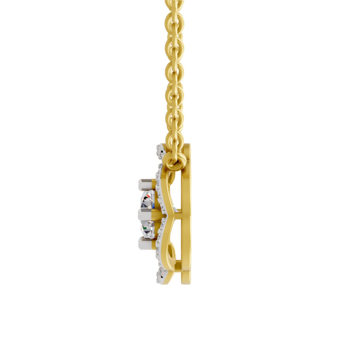 Ethereal Round Floral Diamond Necklace