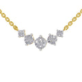 1.31 Carat Round 5 Stone Necklace 14K - Rose Gold