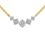 1.31 Carat Round 5 Stone Necklace 14K - Rose Gold