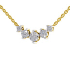1.31 Carat Round 5 Stone Necklace 14K - Rose Gold