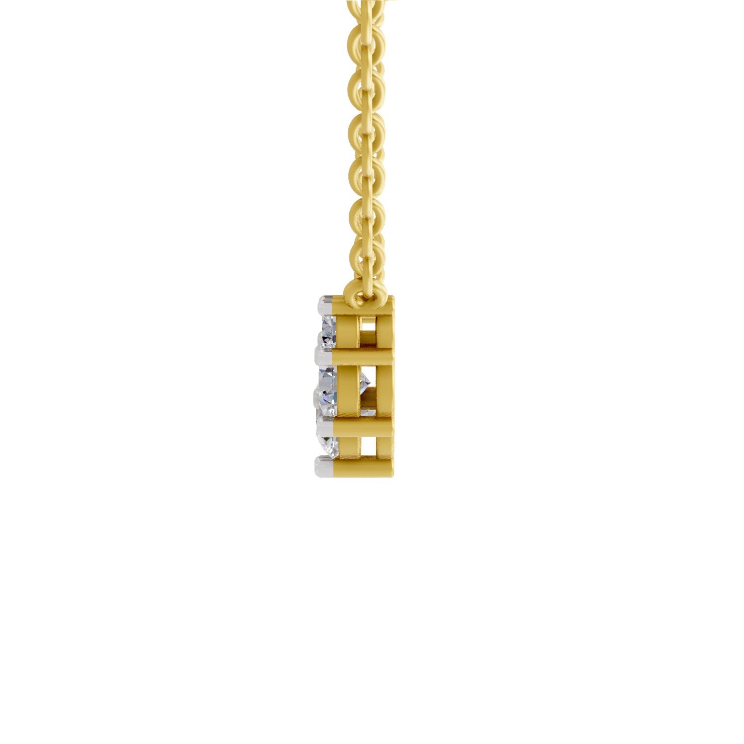 1.31 Carat Round 5 Stone Necklace 14K - Rose Gold