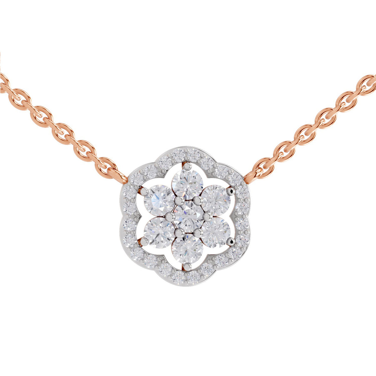 Iconic Round Floral Diamond Necklace