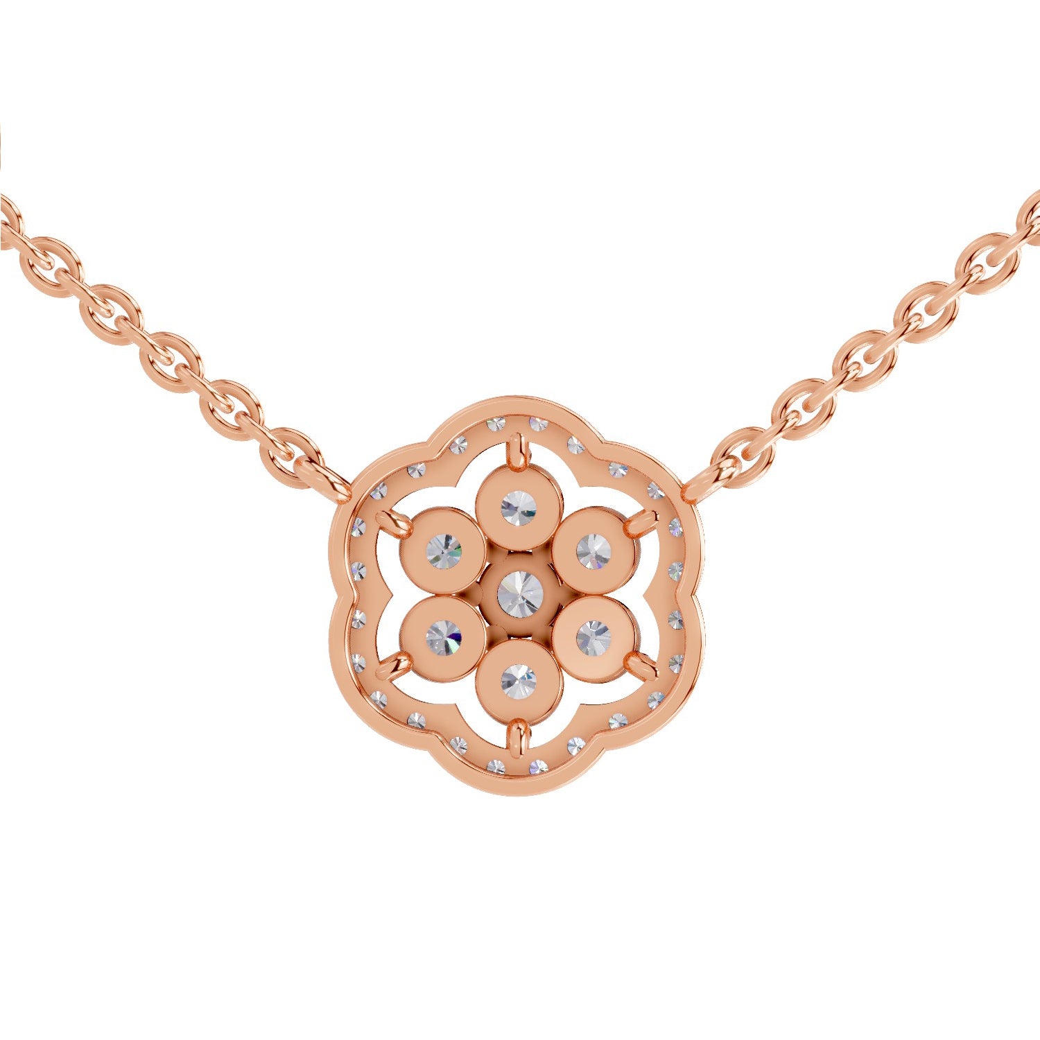 Iconic Round Floral Diamond Necklace