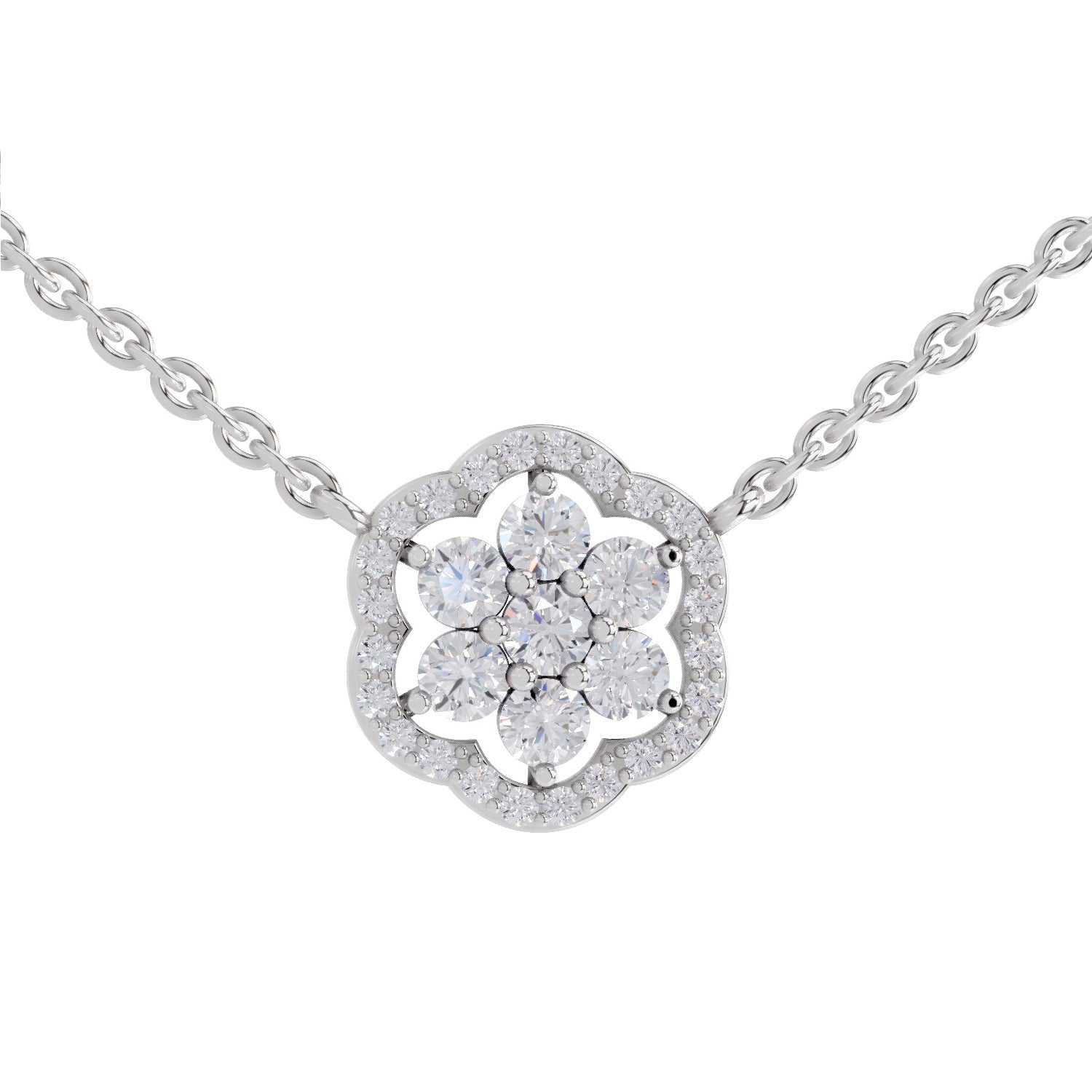 Iconic Round Floral Diamond Necklace