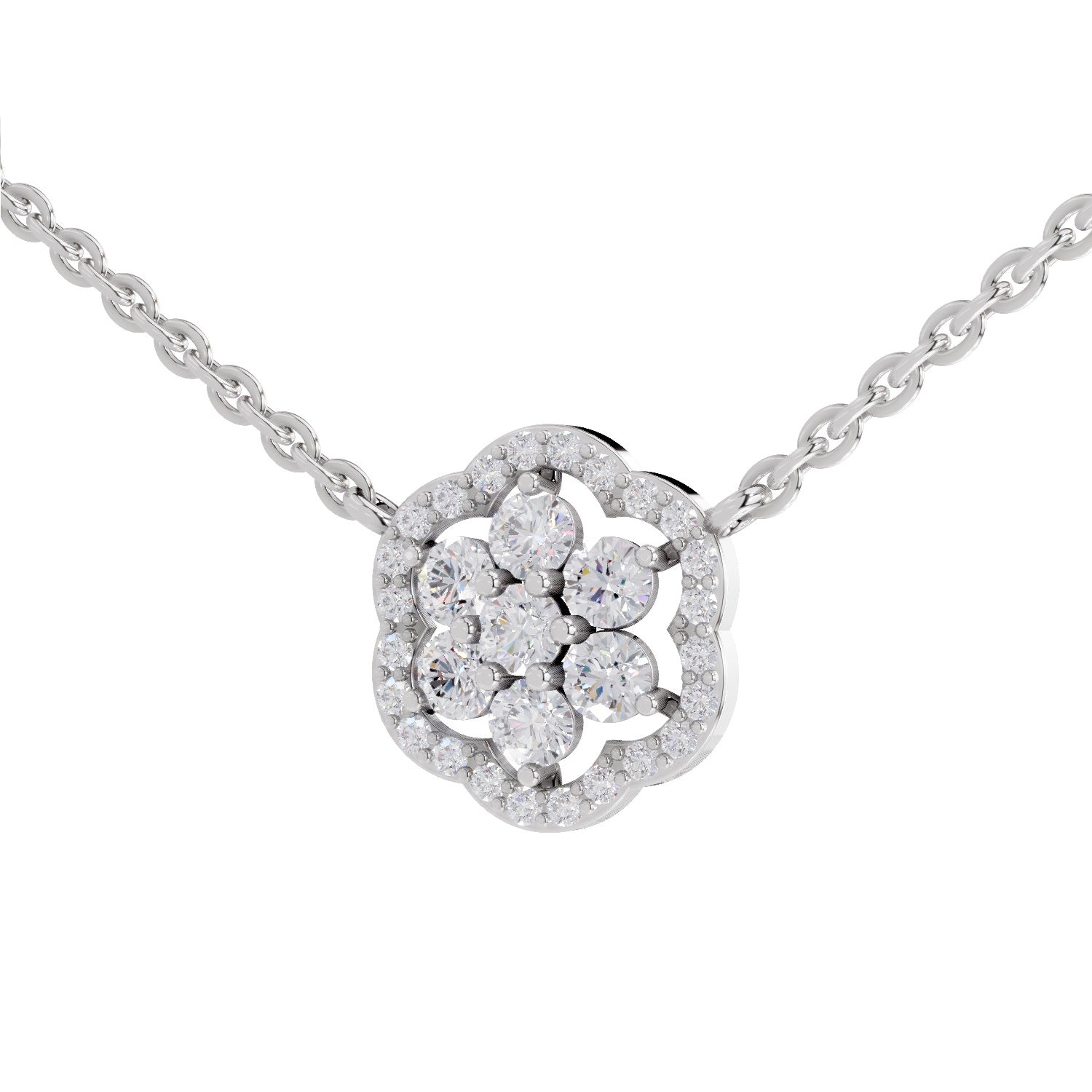 Iconic Round Floral Diamond Necklace