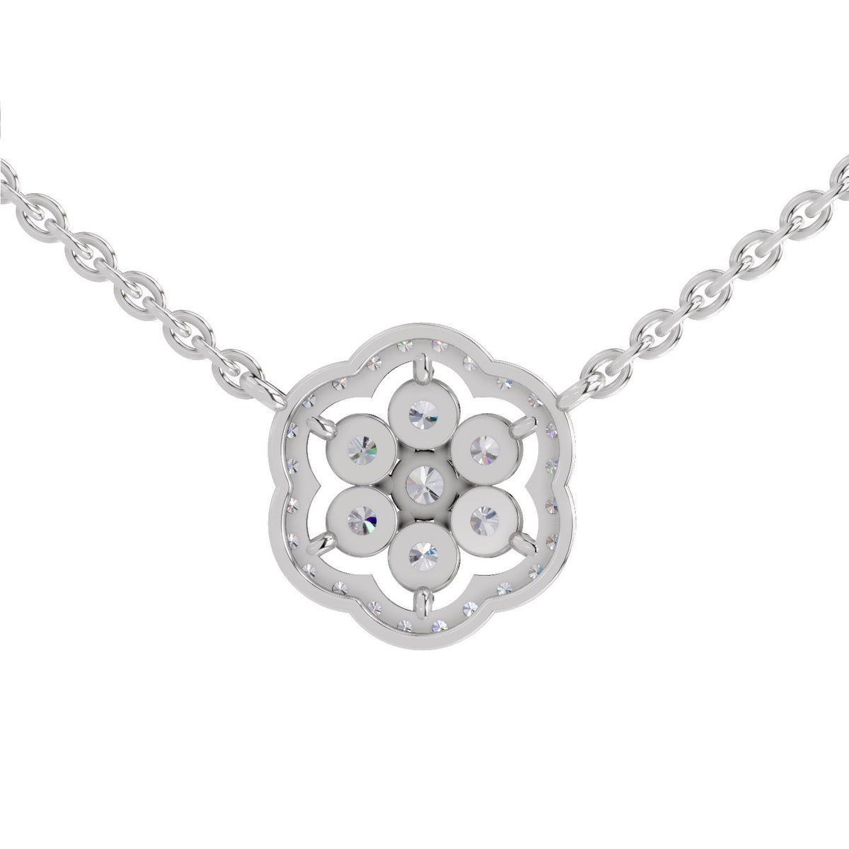 Iconic Round Floral Diamond Necklace