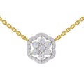 0.98 Carat Round Floral Necklace 14K - Rose Gold
