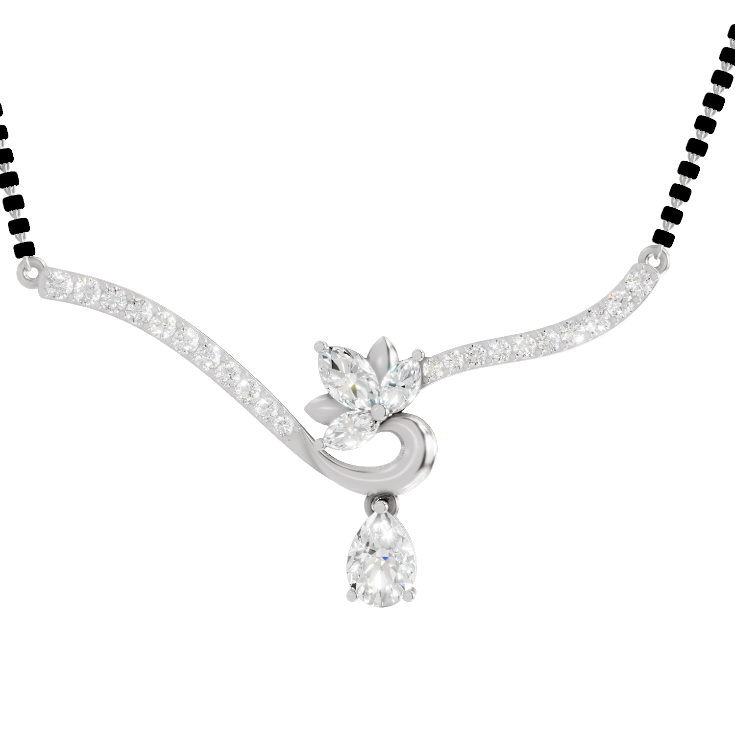 1.45 Carat Marquise Shape Lotus Diamond 14K - White Gold