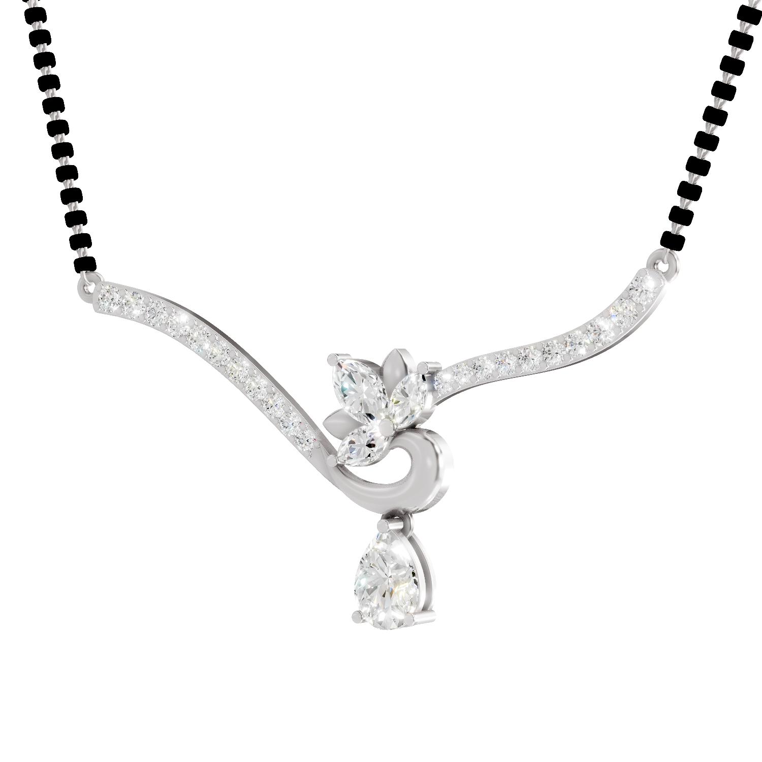 1.45 Carat Marquise Shape Lotus Diamond 14K - White Gold