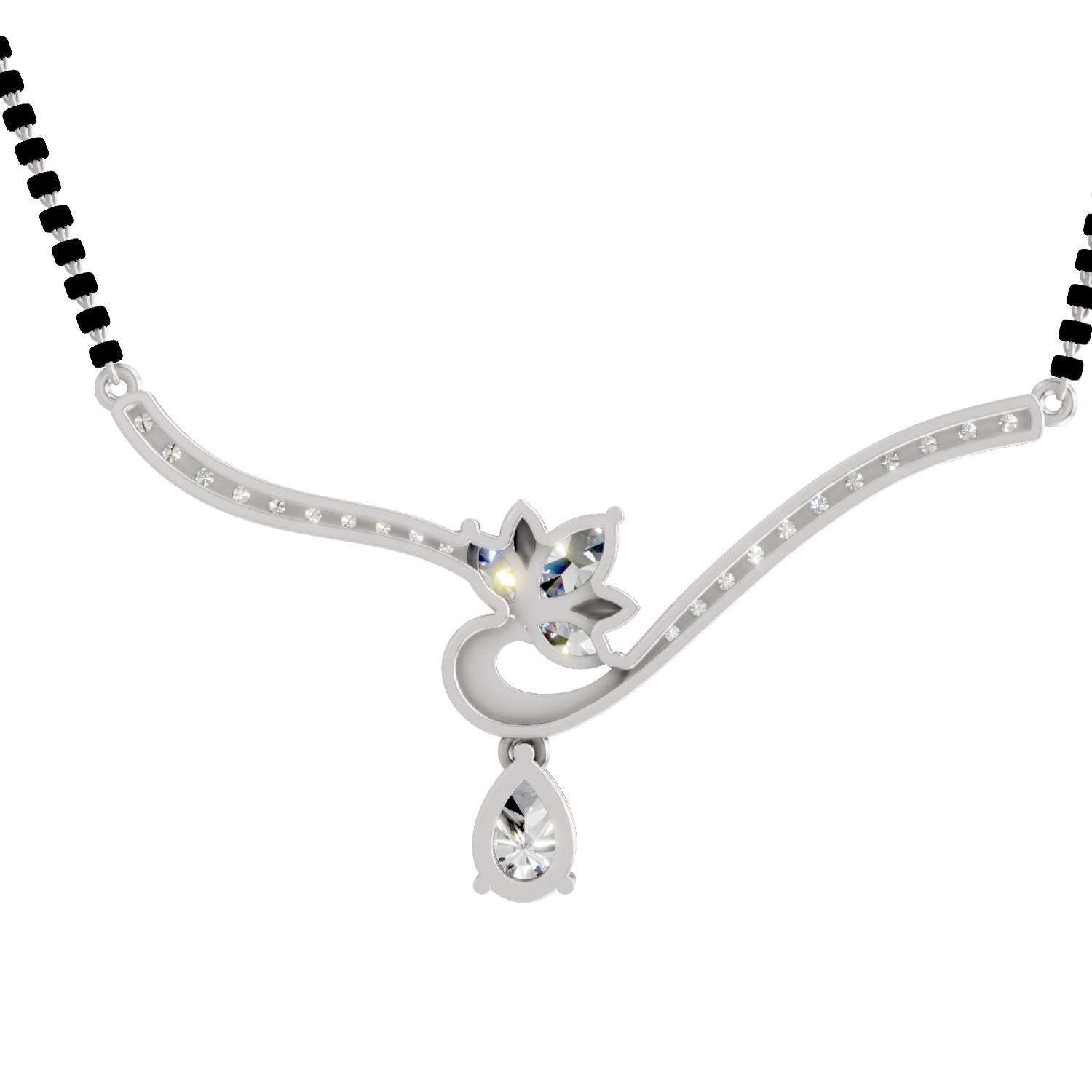 1.45 Carat Marquise Shape Lotus Diamond 14K - White Gold