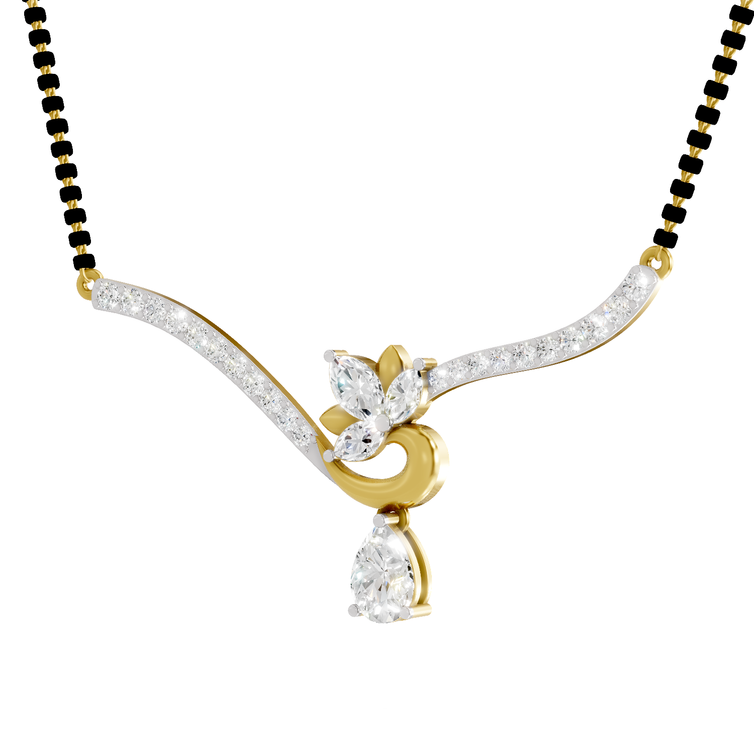 1.45 Carat Marquise Shape Lotus Diamond 14K
