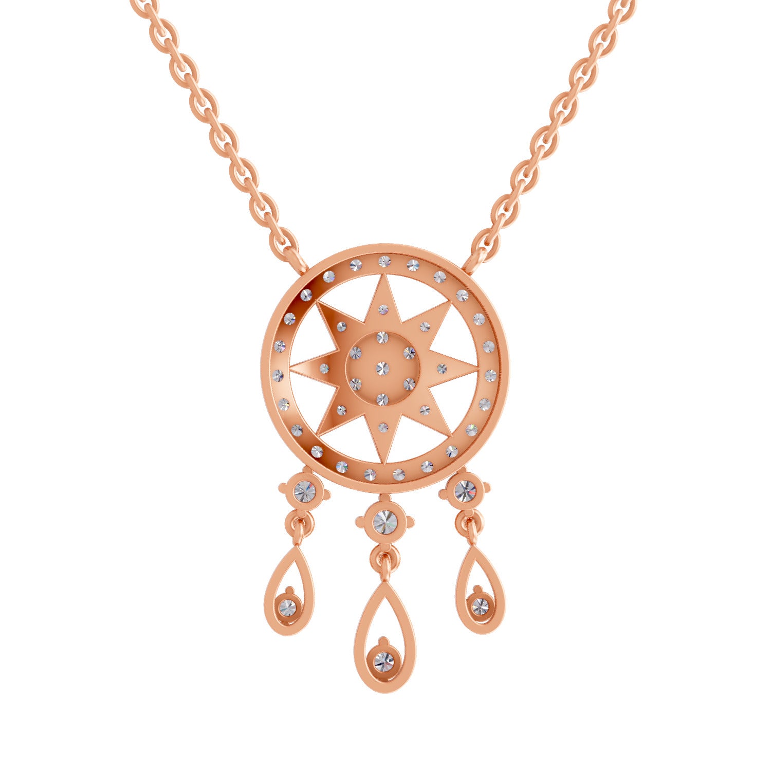 Graceful Dream Catcher Diamond Necklace