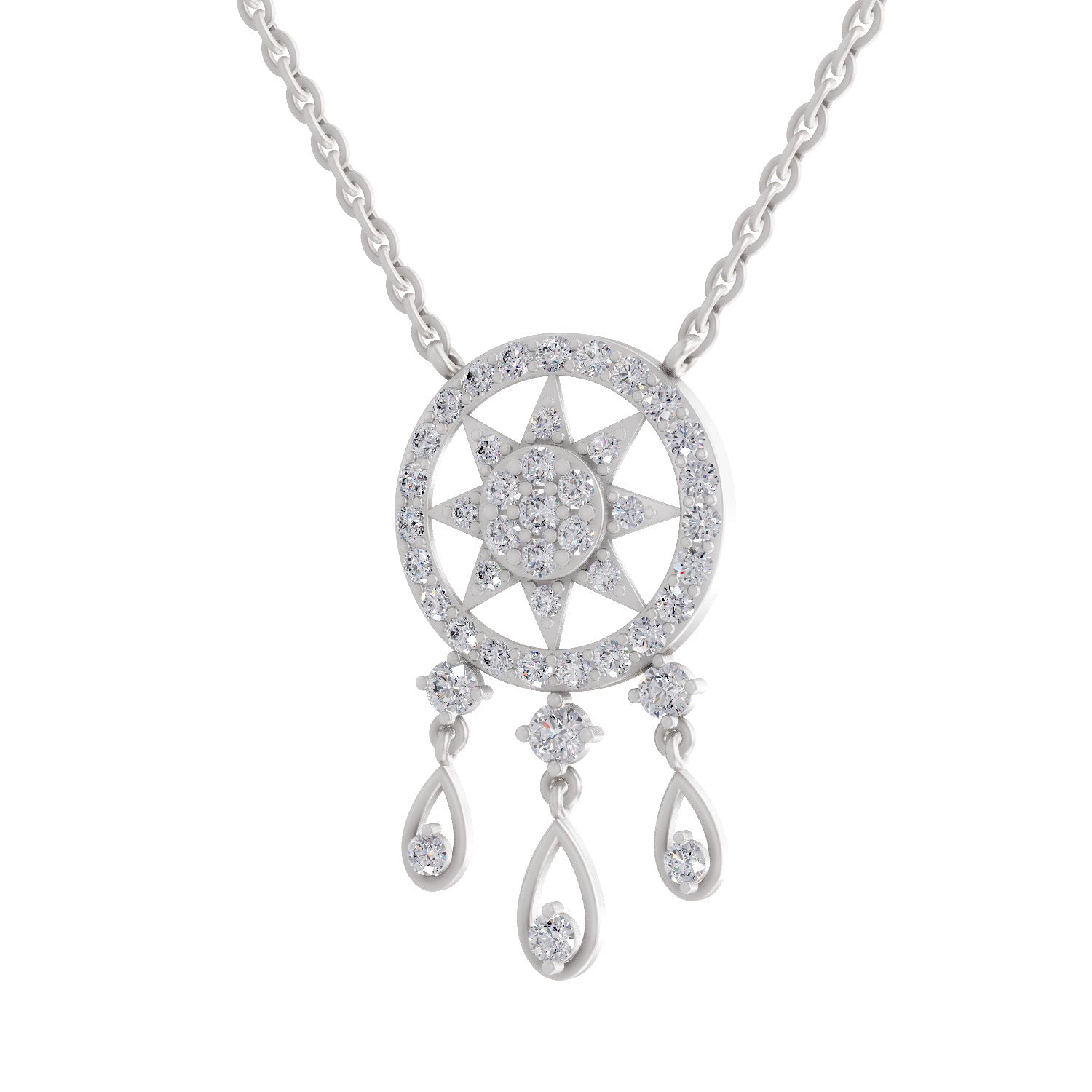 Graceful Dream Catcher Diamond Necklace