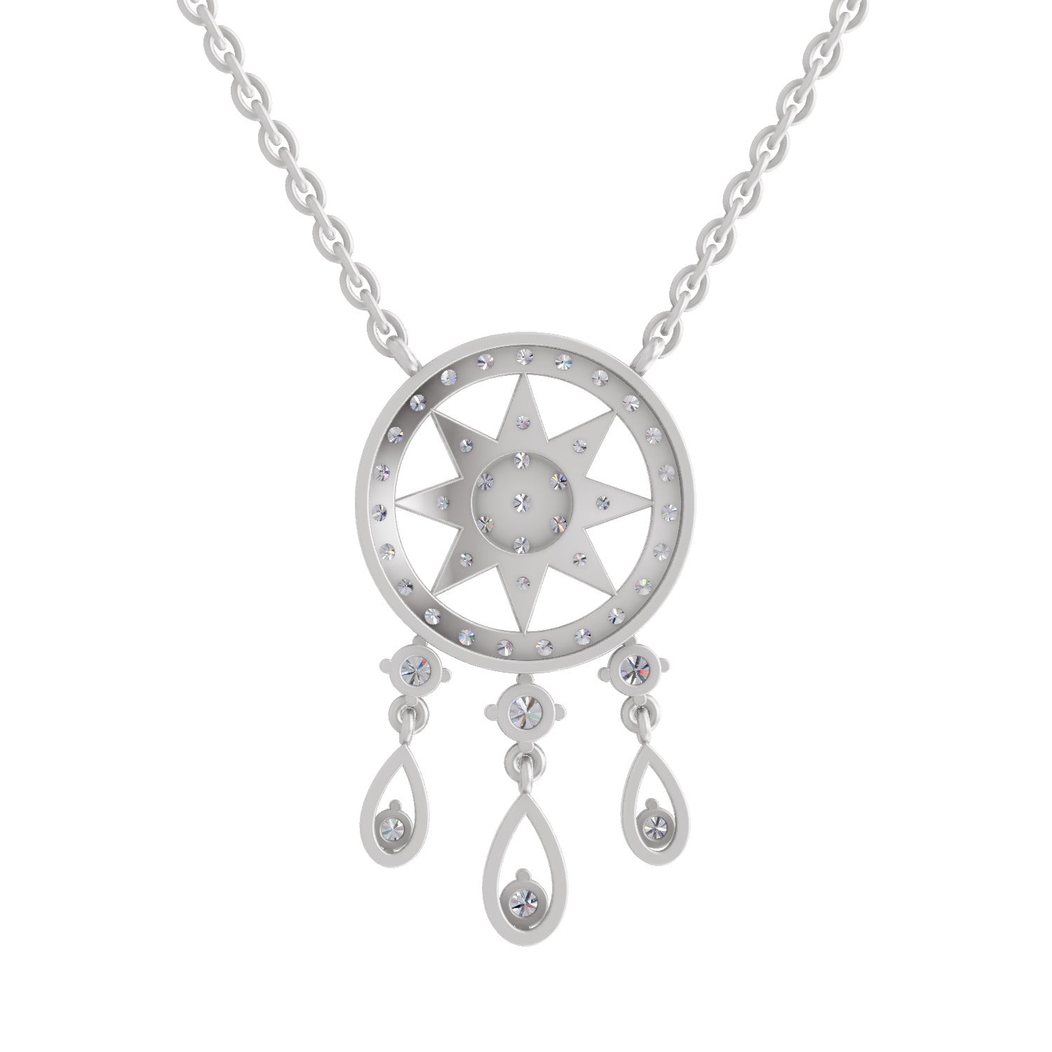 Graceful Dream Catcher Diamond Necklace