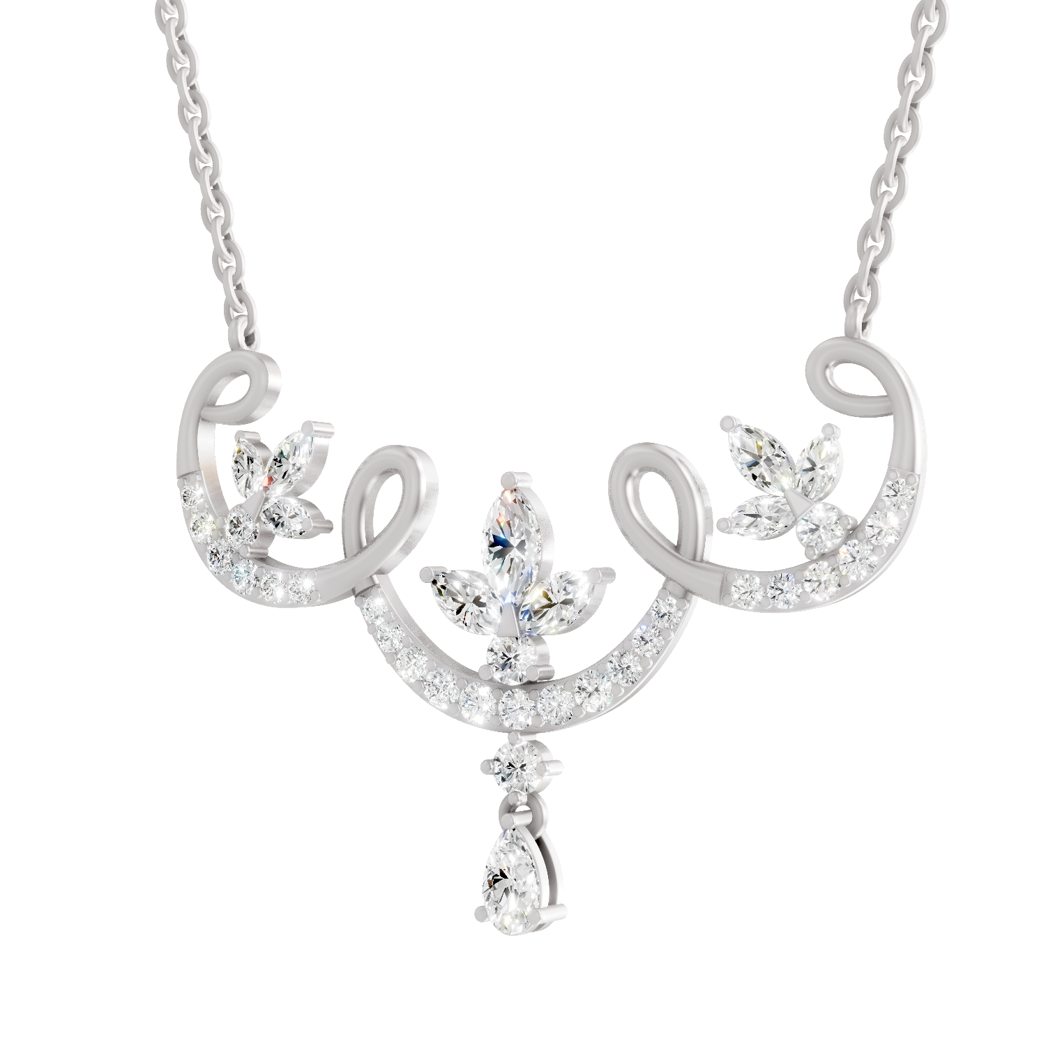 1.83 Carat Marquise Shaped 14K - White Gold