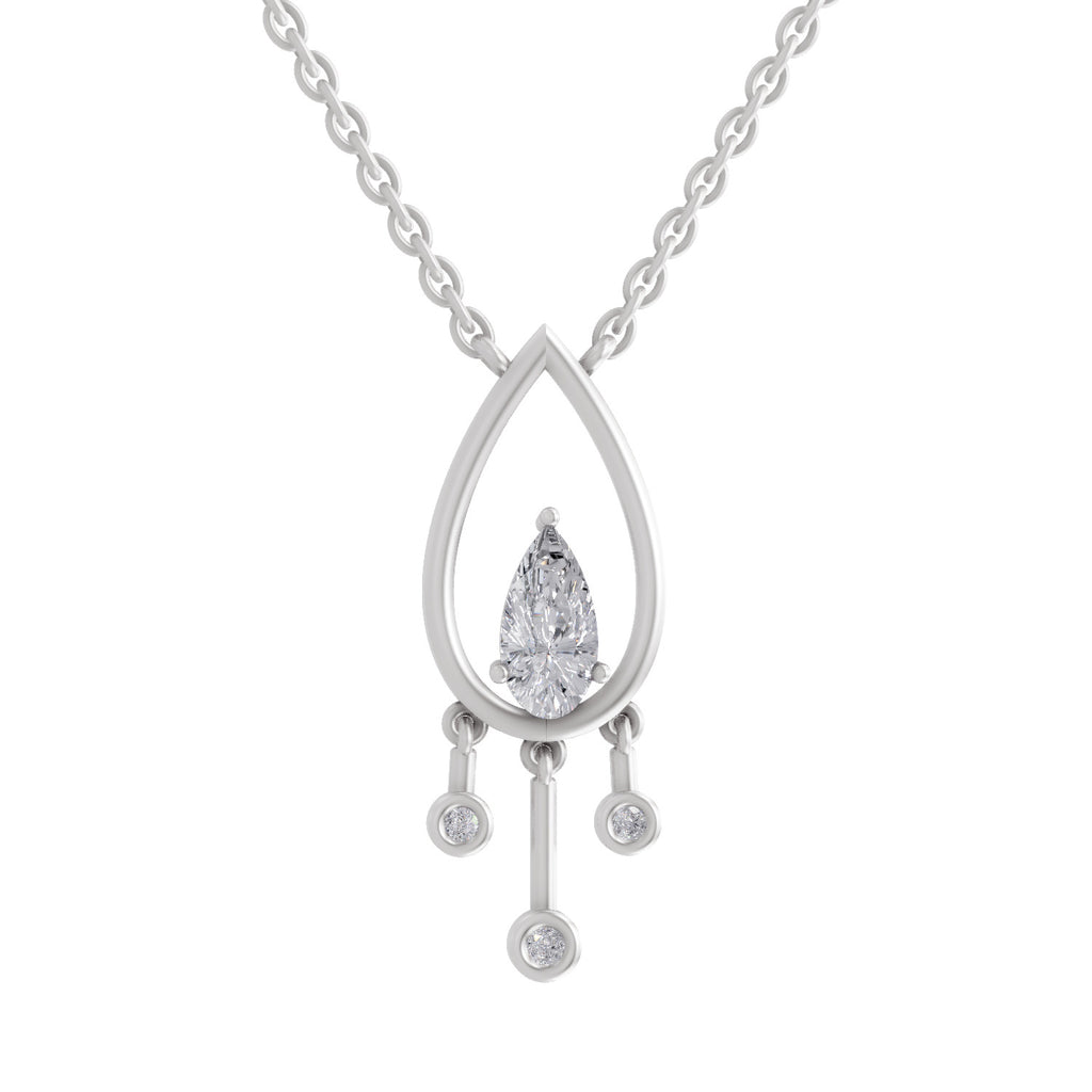 1.01 Carat Pear Shaped 14K - White Gold
