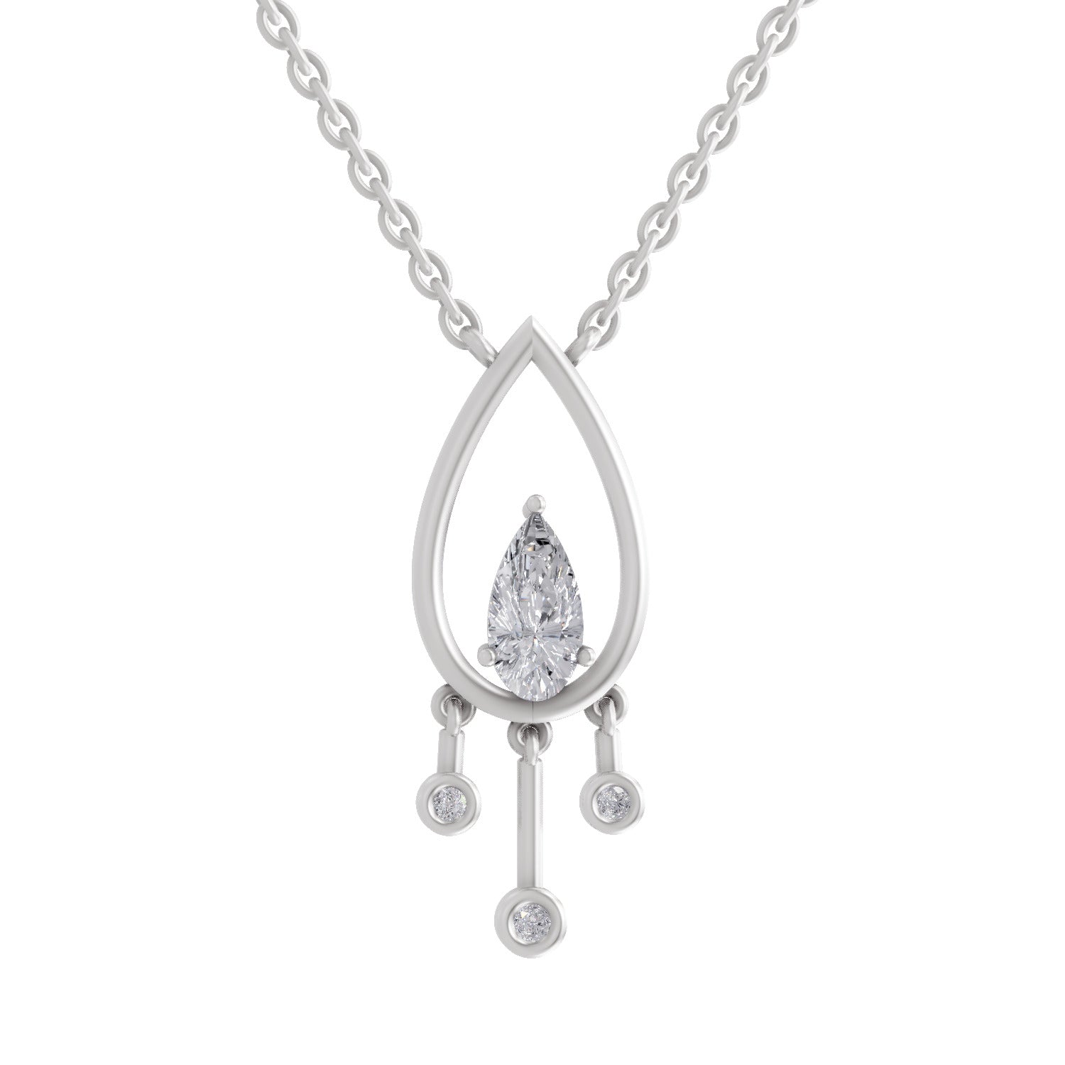1.01 Carat Pear Shaped 14K - White Gold