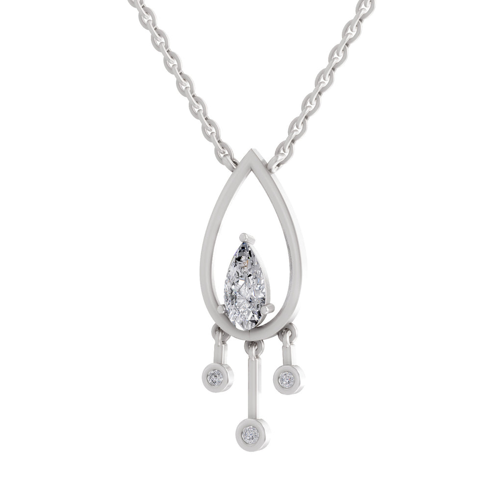 1.01 Carat Pear Shaped 14K - White Gold
